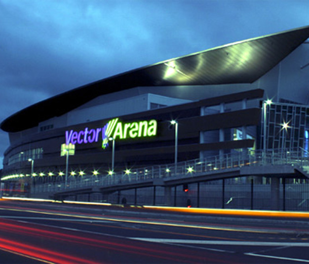 Vector Arena at night