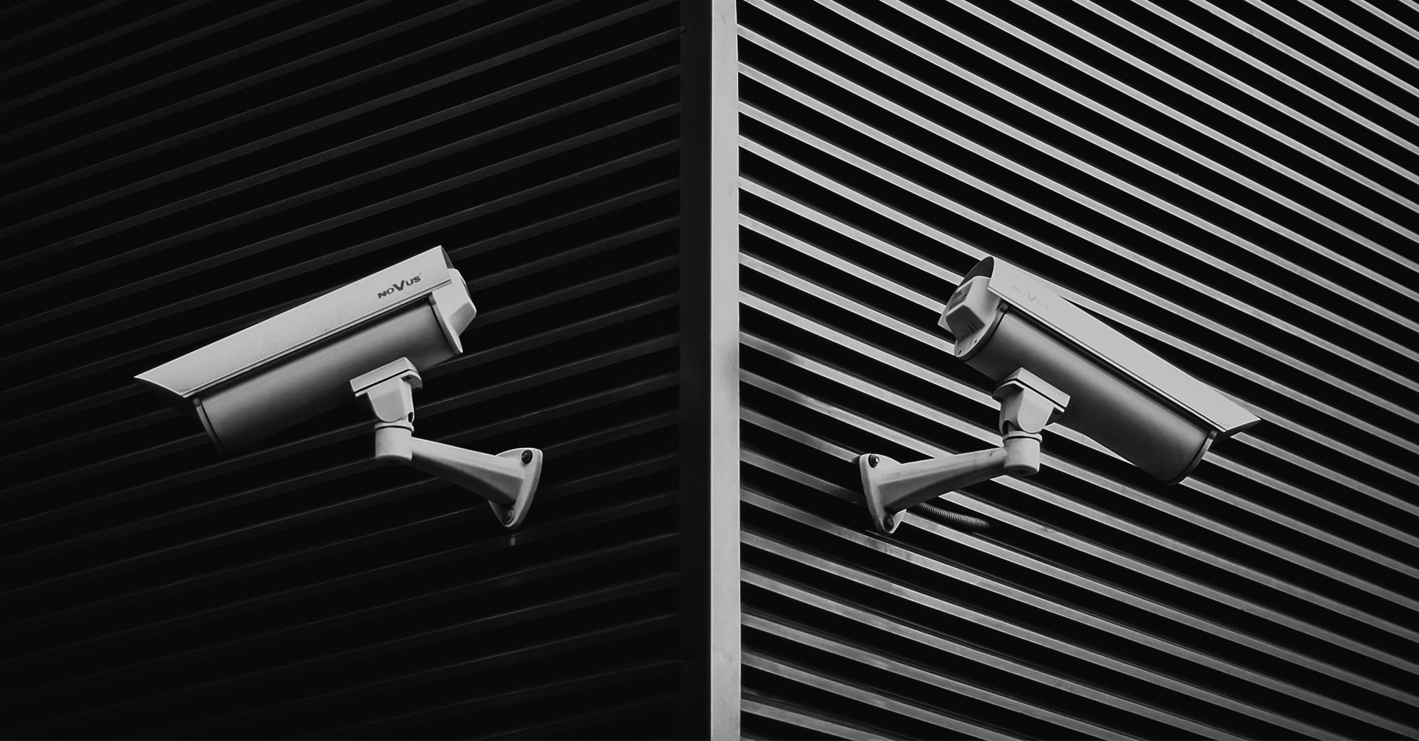 Security cameras on building